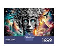 Mayan God 1000Piece JigsawPuzzleAztec God ForAdult Challenging LargePiecePuzzles Age12+byth ThemeFlowersandBirds Uncover The Puzzle 52x38cm/1000pcs