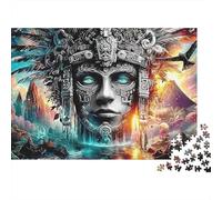 Mayan God Jigsaw Puzzle - 500 Piece Cartoon Style Home Décor, Relaxing Brain Game & Premium Puzzle (Engaging Challenge, 12+)