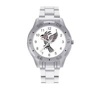 Mayan Heron Aztec Bird Ancient Symbol Quartz Wrist Watch Stainless Steel Watches for Men Women Easy to Read