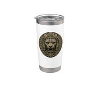 Mayan Jaguar Warrior Shield Ancient Stone Temple Relic Art Stainless Steel Insulated Tumbler