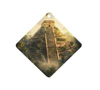 Mayan Pyramid Air Freshener Hanging Car Incense Chip Diffuser Scented Decor for Car Home