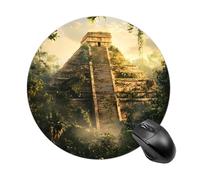 Mayan Pyramid Mouse Pad Round Mousepads Desk Mat for Office Laptops