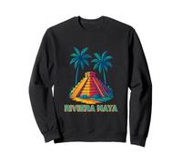 Mayan Pyramid Under Palm Trees Riviera Maya Mexico Travel Sweatshirt
