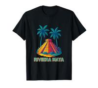 Mayan Pyramid Under Palm Trees Riviera Maya Mexico Travel T-Shirt
