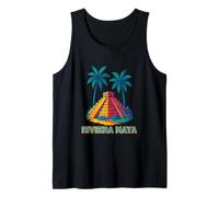 Mayan Pyramid Under Palm Trees Riviera Maya Mexico Travel Tank Top