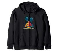 Mayan Pyramid Under Palm Trees Riviera Maya Mexico Travel Zip Hoodie