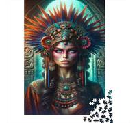 Mayan Queen Art Print 1000 Piece Jigsaw Puzzle for Adults, 52x38cm/1000pcs, White Cardboard, Gift Idea for Puzzle Lovers And Time at Home