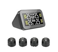 MAYANGYANG Tpms Big Screen Solar Power Intelligent Adjustable Wireless 4 Tire Smart Car Pressure Monitor System(External sensors)