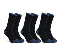 MAYAR STYLES® Men’s Work Socks Heavy Duty Cotton - Thick Cushioned Warehouse Safety Boot Socks for Hiking, Driving & Construction - Breathable Thermal Crew Socks 6 Pack (BLACK WITH BLUE)