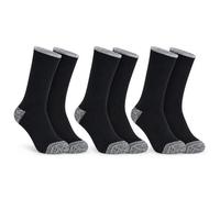 MAYAR STYLES® Men’s Work Socks Heavy Duty Cotton - Thick Cushioned Warehouse Safety Boot Socks for Hiking, Driving & Construction - Breathable Thermal Crew Socks 6 Pack (BLACK WITH GREY)