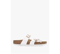 Mayari White Birko-Flor Thong Sandals - White Fabric / 42