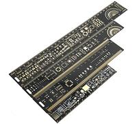 Mayata 1Set/4PCS 15cm 20cm 25cm 30cm Multifunctional PCB Ruler Measuring Tool Resistor Capacitor Chip IC SMD Diode Transistor Package 180 Degrees
