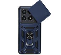 Mayaxess Case for Xiaomi 14T Pro Ring Support Sliding Camera Cover, Dark Blue