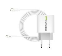Mayaxess Sector Charger for Galaxy S23 Fe 20W + 1m USB-C Cable, White