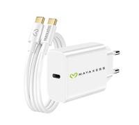 Mayaxess Sector Charger for iPhone 15 20W + 1m USB-C Cable, White