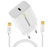 Mayaxess Sector power supply for Galaxy S25 FE 20W + 1m USB-C Cable, White