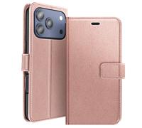 Mayaxess Wallet Case for iPhone 17 Pro with Wrist Strap with Function, Pink