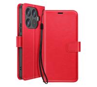 Mayaxess Wallet Case for Xiaomi 17T with Strap with stand Function, Red