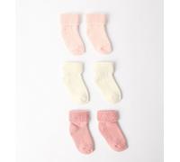 Maybe Baby 3 Pack Pink Terry Towel Socks 0-6 Months