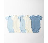 Maybe Baby 5 Pack Blue Smiley Short Sleeve Bodysuits Up To 10 lbs