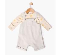 Maybe Baby Bodysuit With Waffle Bib Short Set 9-12 Months