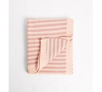 Maybe Baby Pink Stripe Knitted Blanket
