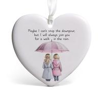 Maybe I Can't Stop The Downpour but I Will Always joing You for a Walk in The rain, Best Friends Christmas Ornament, Friendship Gift, Bestie Gift, Sister Gifts
