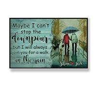 Maybe I Can't Stop The Downpour Grandparent in Rain Old Couple Husband & Wife Poster Metal Sign 8x12 inches