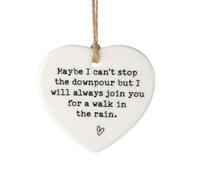 Maybe I Can't Stop the Downpour Plaque, Ceramic Heart Keepsake/Souvenir Hanging Friendship Plaque Crafts Friendship Gift Bestie/Sister Tough Time Gift Hang Sign Ornament for Wall Door Decor