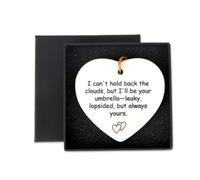 Maybe I Can't Stop the Downpour Plaque, Ceramic Heart Souvenir Hanging Friendship Plaque with Gift Box Gold Cord Friendship Gift Bestie/Sister Hang Sign Ornament