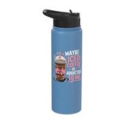 Maybe Iced Coffee is Addicted to Me Stainless Steel Insulated Water Bottle