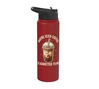 Maybe Iced Coffee is Addicted to Me Stainless Steel Insulated Water Bottle