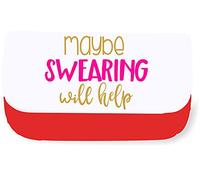 Maybe Swearing Will Help (Style one) Sassy Statement [CM17FLS] Clutch Style Pencil case - Red