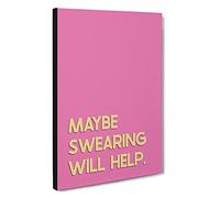 Maybe Swearing Will Help Typography Canvas Print | Gallery Wrapped 30mm Frame Wall Art | 30x20 inches | Ready to Hang | Modern Typography Picture | Living Room Bedroom Lounge Office