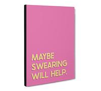 Maybe Swearing Will Help Typography Quote Canvas Print | Gallery Wrapped 30mm Frame Wall Art | 30x20 inches | Ready to Hang | Modern Typography Picture | Living Room Bedroom Lounge Office