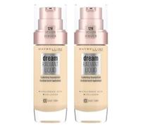 Maybelline DOUBLE Foundation, Dream Radiant Liquid Hydrating Foundation With Hyaluronic Acid And Collagen - Lightweight, Medium Coverage Up To 12 Hour Hydration - 30 Sand