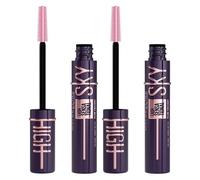 Maybelline DOUBLE Purple Mascara, Lash Sensational Sky High Volumizing & Thickening, Eyelash Lengthening, Flake-Free Formula, Washable Coloured Mascara, Full Volume Mascara, Colour: Plum Twilight