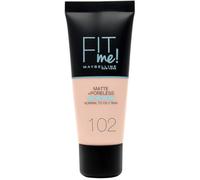 Maybelline Fit Me Foundation, Lightweight Medium Coverage, Blendable With a Matte and Poreless Natural Finish, For Normal to Oily Skin, Shade: 102 Fair Ivory, 30ml