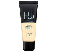 Maybelline Fit Me Foundation, Matte and Poreless, Full Coverage Blendable Normal to Oily Skin, 103 Pure Ivory, 30 ml (Pack of 1)
