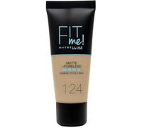 Maybelline Fit Me Foundation, Medium Coverage, Blendable With a Matte and Poreless Finish, For Normal to Oily Skin, Shade: 124 Soft Sand, 30ml