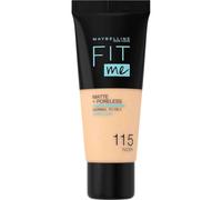 Maybelline Fit Me Foundation, Medium Coverage, Blendable With a Matte and Poreless Finish, For Normal to Oily Skin, Shade: 115 Ivory, 30ml