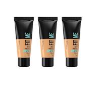 Maybelline Fit Me Matte & Poreless 12H Foundation- 220 Natural Beige 3 PACK