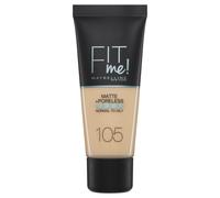 Maybelline Fit Me Foundation, Medium Coverage, Blendable With a Matte and Poreless Finish, For Normal to Oily Skin, Shade: 105 Natural Ivory, 30ml