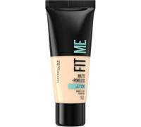 Maybelline Fit Me Foundation, Lightweight Medium Coverage, Blendable With a Matte and Poreless Natural Finish, For Normal to Oily Skin, Shade: 100 Warm Ivory, 30ml