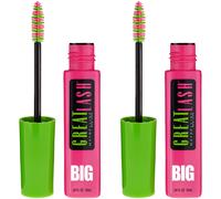 Maybelline Great Lash BIG Washable Mascara Volumizing Thickening Lengthening Mascara Very Black 2 Count