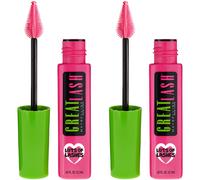 Maybelline Great Lash Lots Of Lashes Washable Mascara Volumizing Thickening and Curling Mascara Blackest Black 2 Count