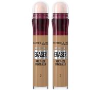 Maybelline Instant Anti-Age Eraser Eye Concealer for Face, Dark Circles, Blemish & Fine Lines Concealer, Full Coverage, Dermatologist Tested, Suitable for Sensitive Skin, Shade: 02 Nude, Duo Bundle