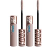 Maybelline Lash Sensational Body Mascara, Volumizing up to 24H Lift, Smudge-resistant, Flake-resistant, Clump-resistant, Suitable for Sensitive Eyes, Waterproof Black (Pack of 2)
