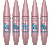 MAYBELLINE Lash Sensational Waterproof Mascara 10ml - 01 Very Black PACK OF 5
