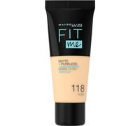 Maybelline Light Beige Fit Me Matte and Poreless Foundation Number 118, 30 ml